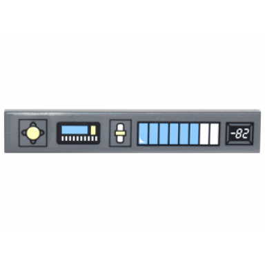 dark bluish gray tile 1 x 6 with gauges buttons and -82 pattern sticker - set 10937
