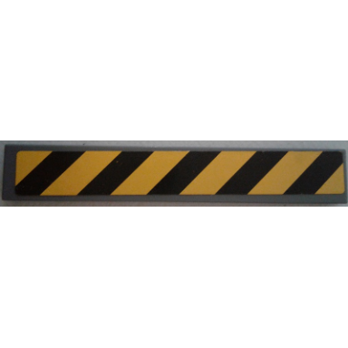 dark bluish gray tile 1 x 6 with black and yellow danger stripes pattern sticker - set 79117