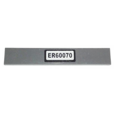 dark bluish gray tile 1 x 6 with er60070 pattern sticker - set 60070