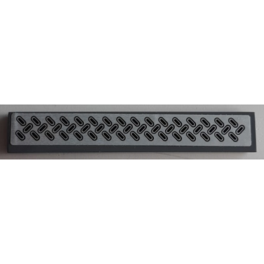 dark bluish gray tile 1 x 6 with black and silver tread plate pattern sticker - set 60200
