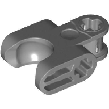 dark bluish gray technic axle connector 2 x 3 with ball joint socket - closed sides straight forks with closed axle holes