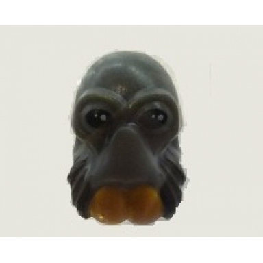 dark bluish gray minifigure head modified sw aqualish with black eyes medium nougat fangs and dark brown whiskers pattern ponda baba