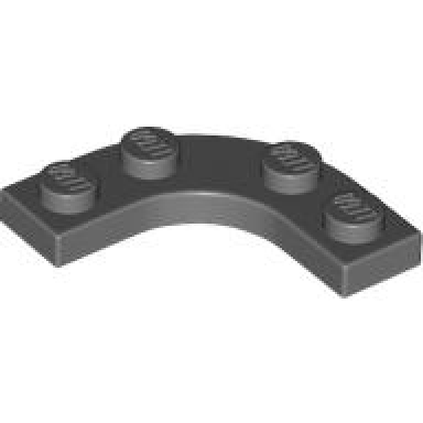 dark bluish gray plate round corner 3 x 3 with 2 x 2 curved cutout