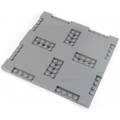 dark bluish gray brick modified 16 x 16 x 2 3 with 1 x 4 and 2 x 4 indentations