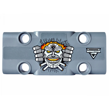 dark bluish gray technic panel plate 3 x 7 x 1 with monster jam and monster mask pattern model left side sticker - set 42119