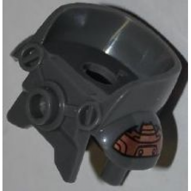 dark bluish gray minifigure armor space with shoulder protection with copper shoulder plates pattern
