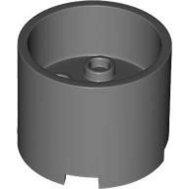 dark bluish gray brick round 3 x 3 x 2 with recessed center and axle hole