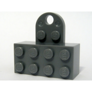 dark bluish gray magnet brick modified 2 x 4 sealed base with extension plate with 2 studs and hole