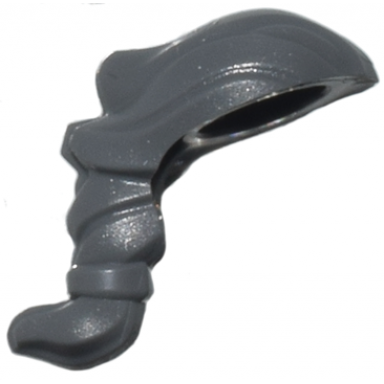 dark bluish gray minifigure hair narrow swept back with ponytail