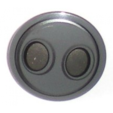 dark bluish gray minifigure shield circular round convex face with silver ovals pattern