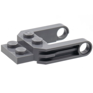 dark bluish gray vehicle base 2 x 2 x 2 3 wheel fork with 2 arms and pin holes