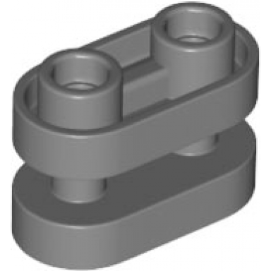 dark bluish gray brick round 1 x 2 with hollow studs and open center with bars