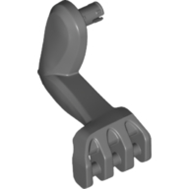 dark bluish gray dinosaur leg small front with pin elbow spikes and bar handles - right
