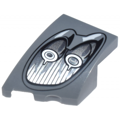 dark bluish gray wedge 3 x 2 left no studs with pagani utopia car headlight 2 silver bulbs and black outline pattern