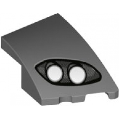 dark bluish gray wedge 3 x 2 right no studs with aston martin car headlight silver lines 2 white bulbs pattern