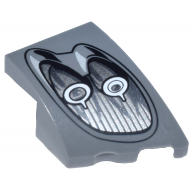 dark bluish gray wedge 3 x 2 right no studs with pagani utopia car headlight 2 silver bulbs and black outline pattern