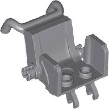 dark bluish gray minifigure utensil wheelchair seat with open sides and high arm rests