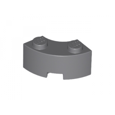 dark bluish gray brick round corner 2 x 2 macaroni with stud notch and reinforced underside