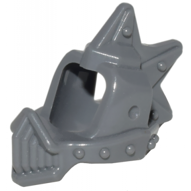 dark bluish gray minifigure headgear helmet spiked top with grille and open front and back