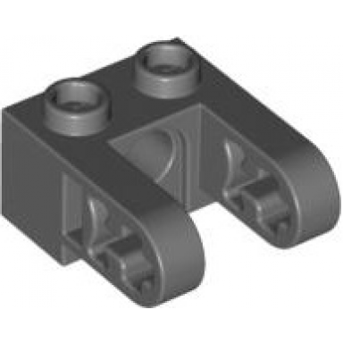 dark bluish gray technic brick 1 x 2 with hole and dual liftarm extensions