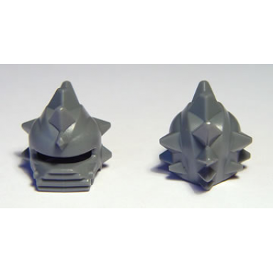 dark bluish gray minifigure headgear helmet spiked with flat chin protector