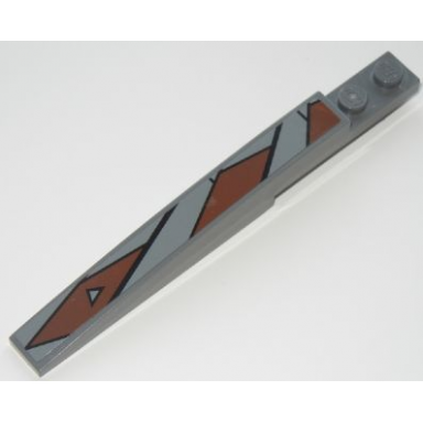 dark bluish gray slope curved 10 x 1 with sw sith pattern sticker - set 7957