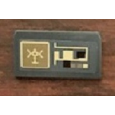 dark bluish gray slope 30 1 x 2 x 2 3 with sw starhopper control panel pattern sticker - set 75024