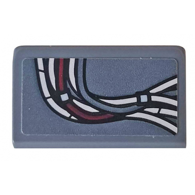 dark bluish gray slope 30 1 x 2 x 2 3 with wire bundle pattern model left side sticker - set 76109
