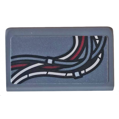 dark bluish gray slope 30 1 x 2 x 2 3 with wire bundle pattern model right side sticker - set 76109