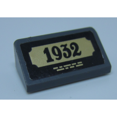 dark bluish gray slope 30 1 x 2 x 2 3 with 1932 statue plaque pattern sticker - set 60207