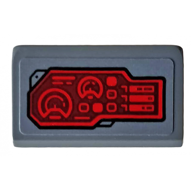 dark bluish gray slope 30 1 x 2 x 2 3 with red control panel sight and radar pattern model left side sticker - set 76159