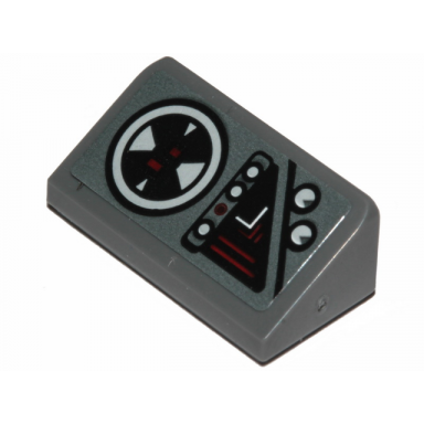 dark bluish gray slope 30 1 x 2 x 2 3 with sw jedi interceptor control panel pattern sticker - set 75281