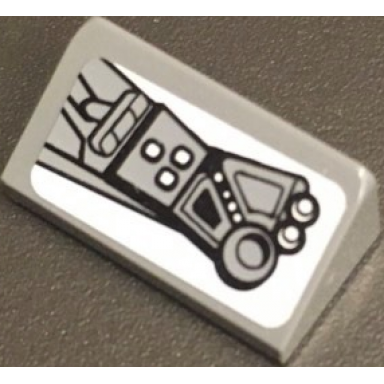 dark bluish gray slope 30 1 x 2 x 2 3 with controls pattern model right side sticker - set 75046