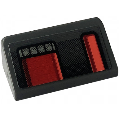 dark bluish gray slope 30 1 x 2 x 2 3 with red taillights with black outline pattern model right side sticker - set 42126