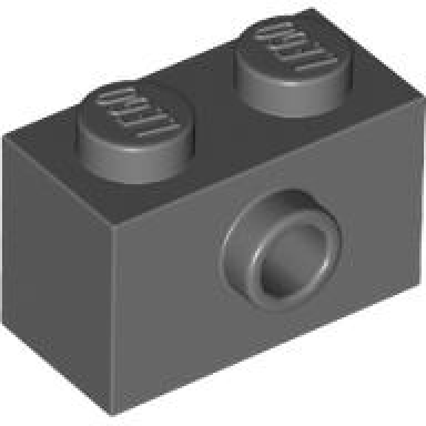 dark bluish gray brick modified 1 x 2 with stud on side