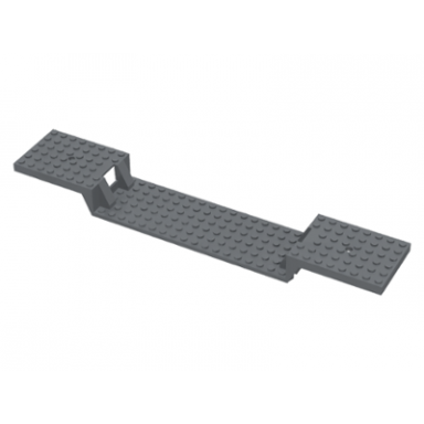 dark bluish gray train base 6 x 34 split-level without bottom tubes