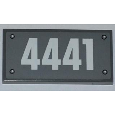 dark bluish gray tile 2 x 4 with white 4441 pattern sticker - set 4441