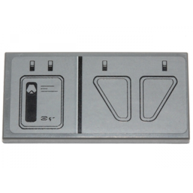 dark bluish gray tile 2 x 4 with first order snowspeeder hull plates pattern model left side sticker - set 75100