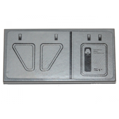 dark bluish gray tile 2 x 4 with first order snowspeeder hull plates pattern model right side sticker - set 75100