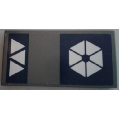 dark bluish gray tile 2 x 4 with 6 triangles and 3 triangles pattern sticker - set 75044