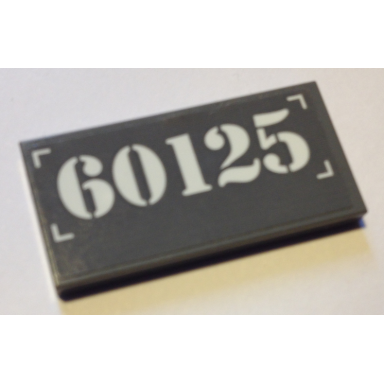 dark bluish gray tile 2 x 4 with white 60125 pattern sticker - set 60125