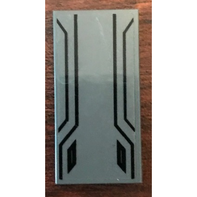 dark bluish gray tile 2 x 4 with throne of erebor backrest pattern sticker - set 79018