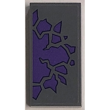 dark bluish gray tile 2 x 4 with dark purple stone pattern sticker - set 70356