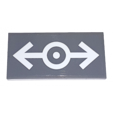 dark bluish gray tile 2 x 4 with train logo white pattern sticker - set 60198