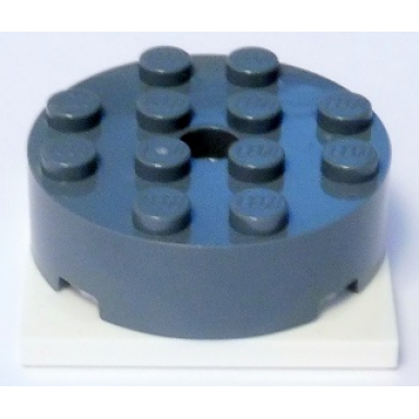 dark bluish gray turntable 4 x 4 x 1 1 3 with white square base locking 87081 61485