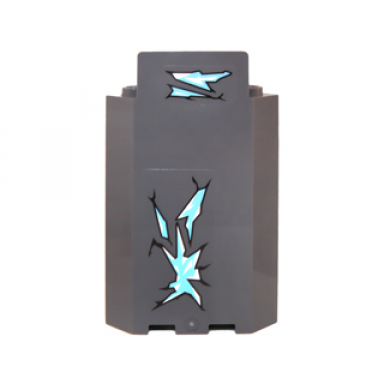 dark bluish gray panel 3 x 3 x 6 corner wall without bottom indentations with ice cracks pattern stickers - set 70147