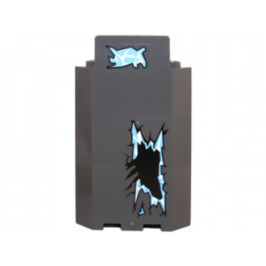dark bluish gray panel 3 x 3 x 6 corner wall without bottom indentations with ice cracks and hole pattern stickers - set 70147