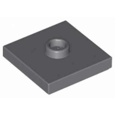 dark bluish gray plate modified 2 x 2 with groove and 1 stud in center jumper