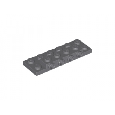 dark bluish gray plate modified 2 x 6 x 2 3 with 4 studs on side