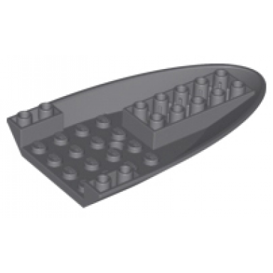 dark bluish gray aircraft fuselage forward bottom curved 6 x 10 with 3 holes